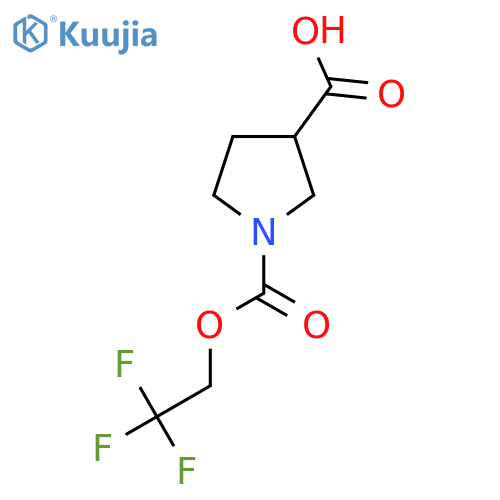 1-(2,2,2-trifluoroethoxy)carbonylpyrrolidine-3-carboxylic acid structure