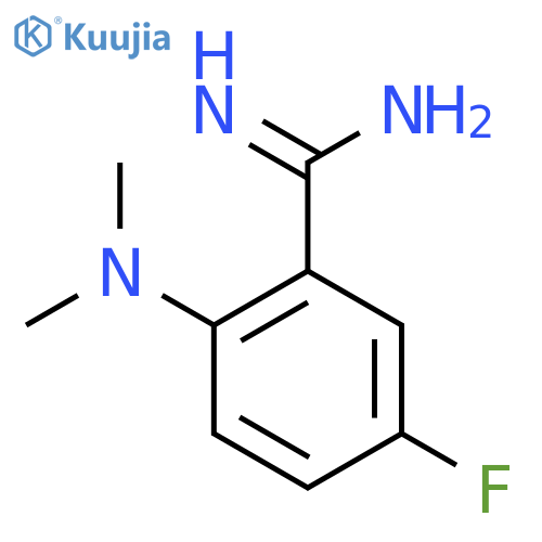 2-(dimethylamino)-5-fluorobenzene-1-carboximidamide structure