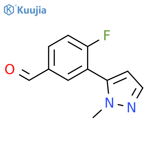 4-fluoro-3-(1-methyl-1H-pyrazol-5-yl)benzaldehyde structure