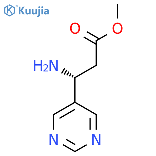 methyl (3R)-3-amino-3-(pyrimidin-5-yl)propanoate structure