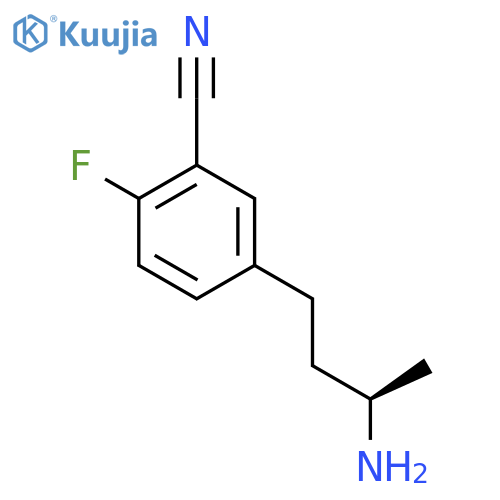 5-(3R)-3-aminobutyl-2-fluorobenzonitrile structure