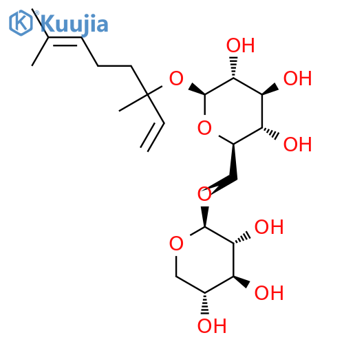 b-D-Glucopyranoside,(1R)-1-ethenyl-1,5-dimethyl-4-hexen-1-yl 6-O-b-D-xylopyranosyl- structure