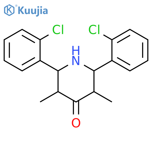 4-Piperidinone, 2,6-bis(2-chlorophenyl)-3,5-dimethyl- structure