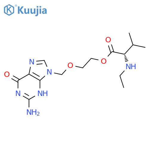 2-(2-Amino-6-oxo-1,6-dihydro-9H-purin-9-yl)methoxyethyl N-Ethyl-L-valinate structure