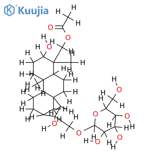 (3beta,5beta,8alpha,9beta,10alpha,16alpha)-17-(beta-D-glucopyranosyloxy)-3,16-dihydroxykauran-18-yl acetate structure