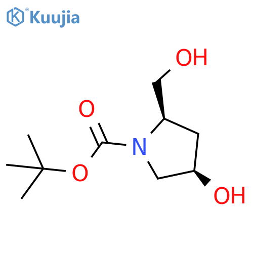tert-butyl (2R,4R)-4-hydroxy-2-(hydroxymethyl)pyrrolidine-1-carboxylate structure