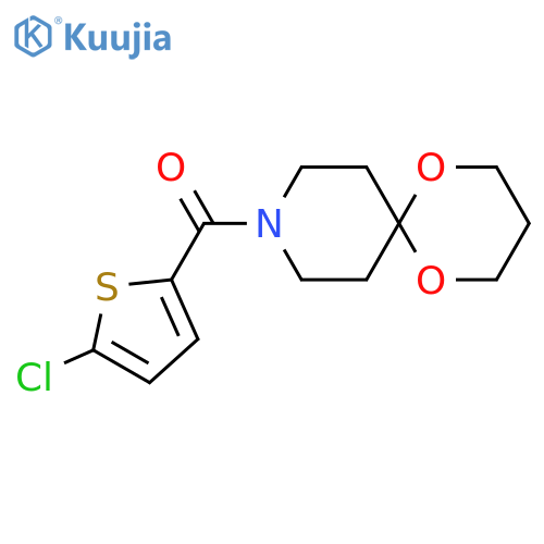 9-(5-chlorothiophene-2-carbonyl)-1,5-dioxa-9-azaspiro[5.5]undecane structure
