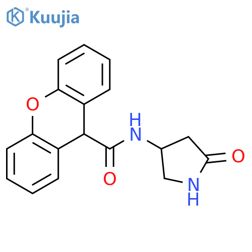 N-(5-oxopyrrolidin-3-yl)-9H-xanthene-9-carboxamide structure