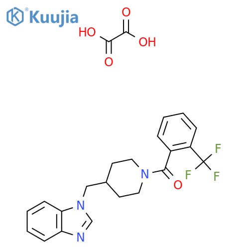 1-({1-2-(trifluoromethyl)benzoylpiperidin-4-yl}methyl)-1H-1,3-benzodiazole; oxalic acid structure