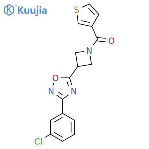 3-(3-chlorophenyl)-5-1-(thiophene-3-carbonyl)azetidin-3-yl-1,2,4-oxadiazole structure