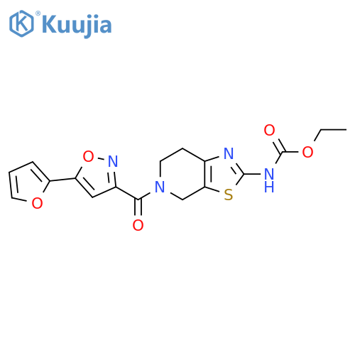 ethyl N-{5-5-(furan-2-yl)-1,2-oxazole-3-carbonyl-4H,5H,6H,7H-1,3thiazolo5,4-cpyridin-2-yl}carbamate structure