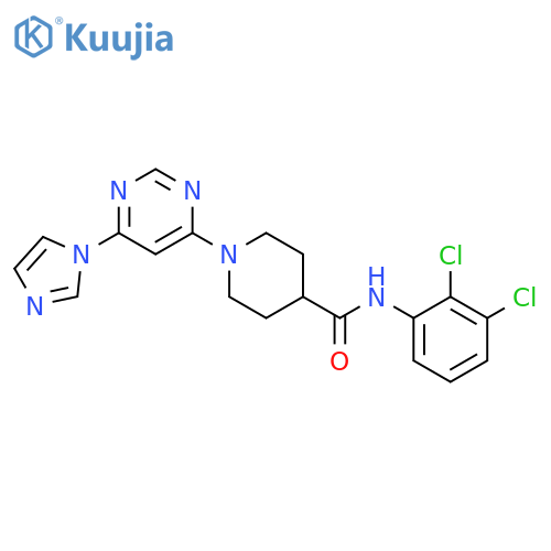 N-(2,3-dichlorophenyl)-1-6-(1H-imidazol-1-yl)pyrimidin-4-ylpiperidine-4-carboxamide structure