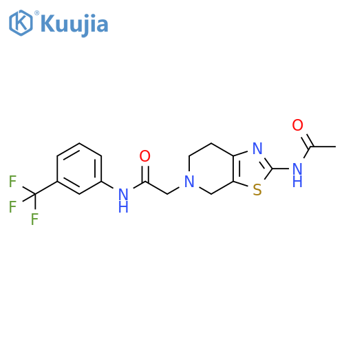 2-{2-acetamido-4H,5H,6H,7H-1,3thiazolo5,4-cpyridin-5-yl}-N-3-(trifluoromethyl)phenylacetamide structure