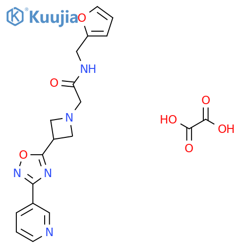 N-(furan-2-yl)methyl-2-{3-3-(pyridin-3-yl)-1,2,4-oxadiazol-5-ylazetidin-1-yl}acetamide; oxalic acid structure