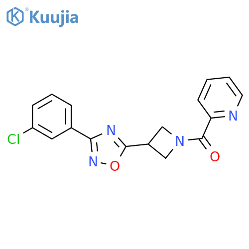2-{3-3-(3-chlorophenyl)-1,2,4-oxadiazol-5-ylazetidine-1-carbonyl}pyridine structure