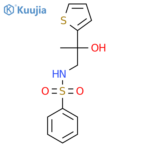N-[2-hydroxy-2-(thiophen-2-yl)propyl]benzenesulfonamide structure