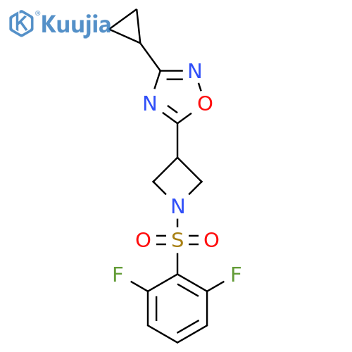 3-cyclopropyl-5-1-(2,6-difluorobenzenesulfonyl)azetidin-3-yl-1,2,4-oxadiazole structure
