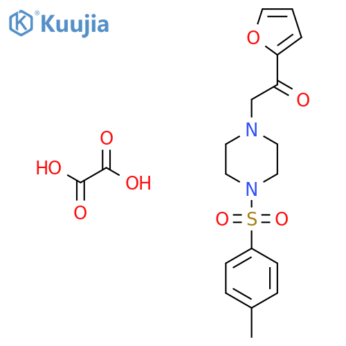 1-(furan-2-yl)-2-4-(4-methylbenzenesulfonyl)piperazin-1-ylethan-1-one; oxalic acid structure