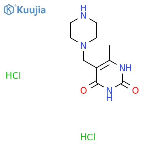 6-methyl-5-[(piperazin-1-yl)methyl]-1,2,3,4-tetrahydropyrimidine-2,4-dione dihydrochloride structure