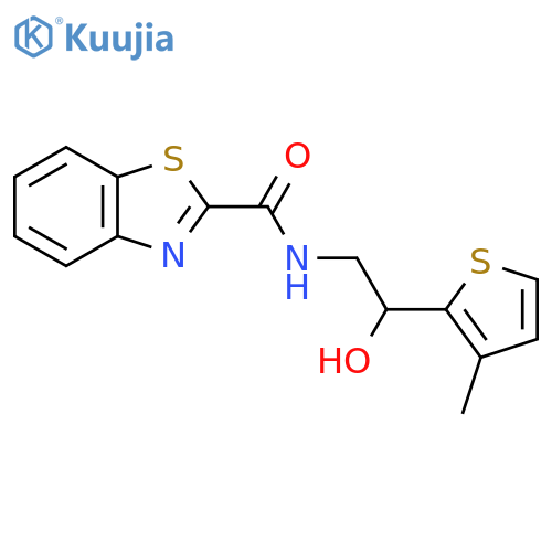 N-[2-hydroxy-2-(3-methylthiophen-2-yl)ethyl]-1,3-benzothiazole-2-carboxamide structure