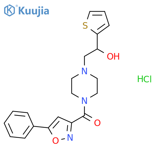 2-4-(5-phenyl-1,2-oxazole-3-carbonyl)piperazin-1-yl-1-(thiophen-2-yl)ethan-1-ol hydrochloride structure