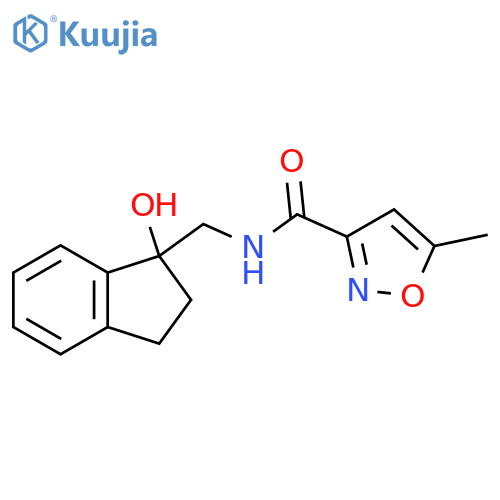 N-(1-hydroxy-2,3-dihydro-1H-inden-1-yl)methyl-5-methyl-1,2-oxazole-3-carboxamide structure