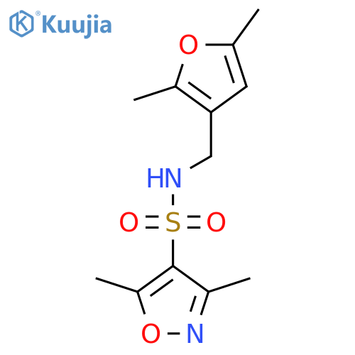 N-(2,5-dimethylfuran-3-yl)methyl-3,5-dimethyl-1,2-oxazole-4-sulfonamide structure