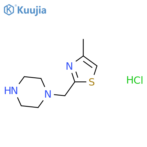 1-[(4-Methyl-1,3-thiazol-2-yl)methyl]piperazine hydrochloride structure