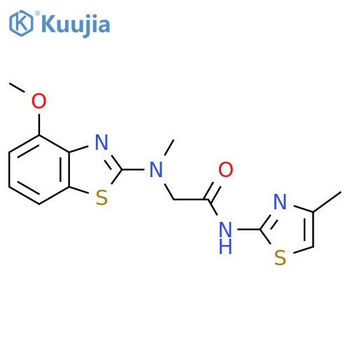 2-(4-methoxy-1,3-benzothiazol-2-yl)(methyl)amino-N-(4-methyl-1,3-thiazol-2-yl)acetamide structure