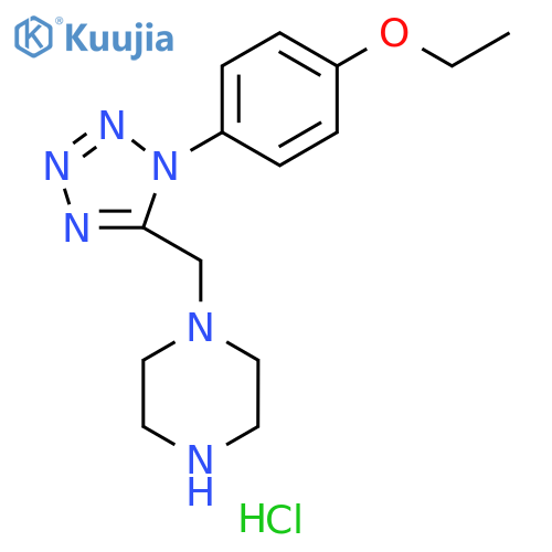 1-{[1-(4-ethoxyphenyl)-1H-1,2,3,4-tetrazol-5-yl]methyl}piperazine dihydrochloride structure