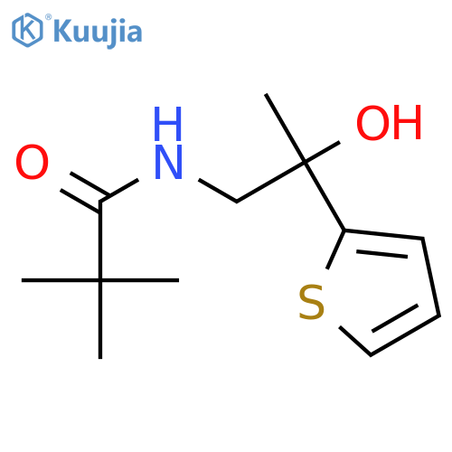 N-2-hydroxy-2-(thiophen-2-yl)propyl-2,2-dimethylpropanamide structure