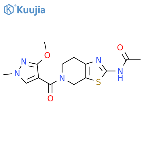 N-5-(3-methoxy-1-methyl-1H-pyrazole-4-carbonyl)-4H,5H,6H,7H-1,3thiazolo5,4-cpyridin-2-ylacetamide structure
