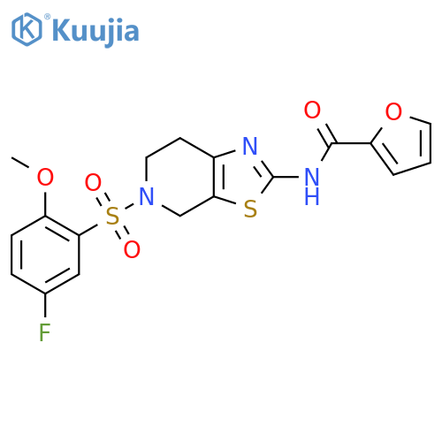 N-5-(5-fluoro-2-methoxybenzenesulfonyl)-4H,5H,6H,7H-1,3thiazolo5,4-cpyridin-2-ylfuran-2-carboxamide structure
