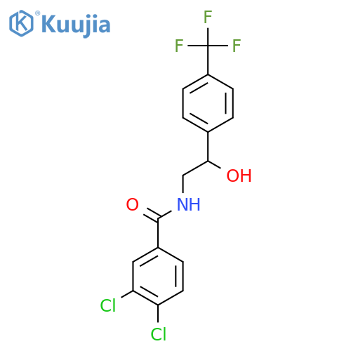 3,4-dichloro-N-{2-hydroxy-2-4-(trifluoromethyl)phenylethyl}benzamide structure