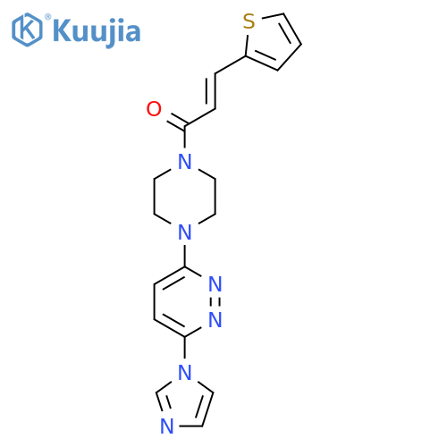 (2E)-1-{4-6-(1H-imidazol-1-yl)pyridazin-3-ylpiperazin-1-yl}-3-(thiophen-2-yl)prop-2-en-1-one structure