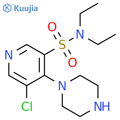 5-Chloro-4-piperazin-1-yl-pyridine-3-sulfonic acid diethylamide structure