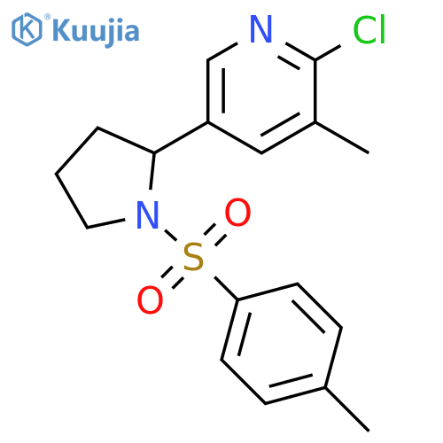 2-Chloro-3-methyl-5-[1-(toluene-4-sulfonyl)-pyrrolidin-2-yl]-pyridine structure