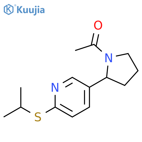 1-[2-(6-Isopropylsulfanyl-pyridin-3-yl)-pyrrolidin-1-yl]-ethanone structure