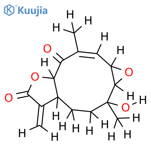 10beta-hydroxy-5-oxo-1beta,2alpha-epoxygermacra-3Z,11(13)-dien-12,6alpha-olide structure