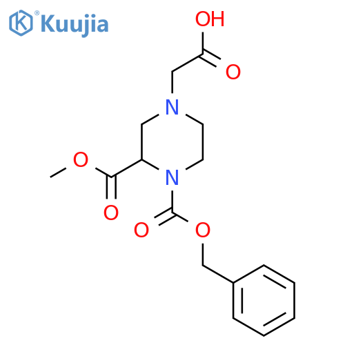4-Carboxymethyl-piperazine-1,2-dicarboxylic acid 1-benzyl ester 2-methyl ester structure