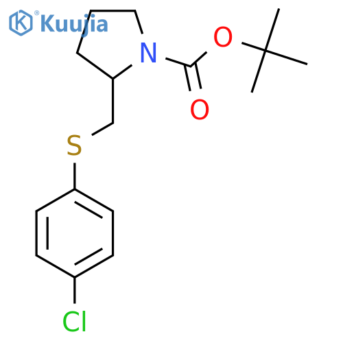 tert-Butyl 2-(((4-chlorophenyl)thio)methyl)pyrrolidine-1-carboxylate structure