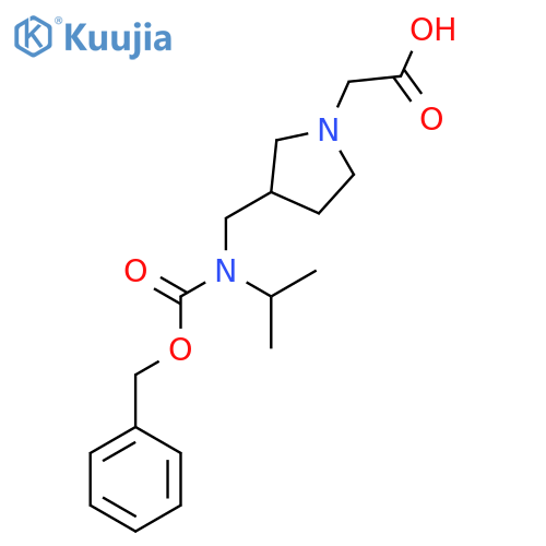 {3-[(Benzyloxycarbonyl-isopropyl-amino)-methyl]-pyrrolidin-1-yl}-acetic acid structure