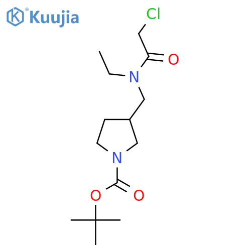 3-{[(2-Chloro-acetyl)-ethyl-amino]-methyl}-pyrrolidine-1-carboxylic acid tert-butyl ester structure