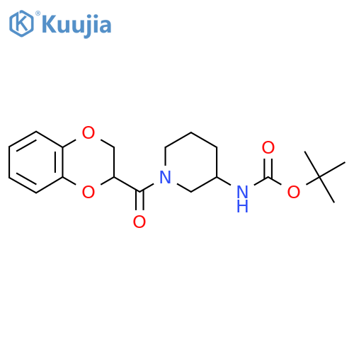 tert-Butyl (1-(2,3-dihydrobenzo[b][1,4]dioxine-2-carbonyl)piperidin-3-yl)carbamate structure