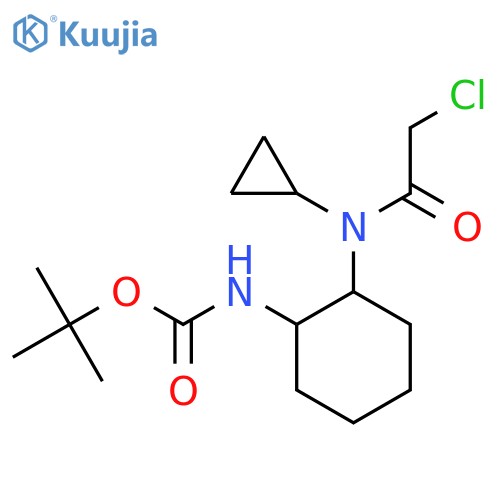{2-[(2-Chloro-acetyl)-cyclopropyl-amino]-cyclohexyl}-carbamic acid tert-butyl ester structure