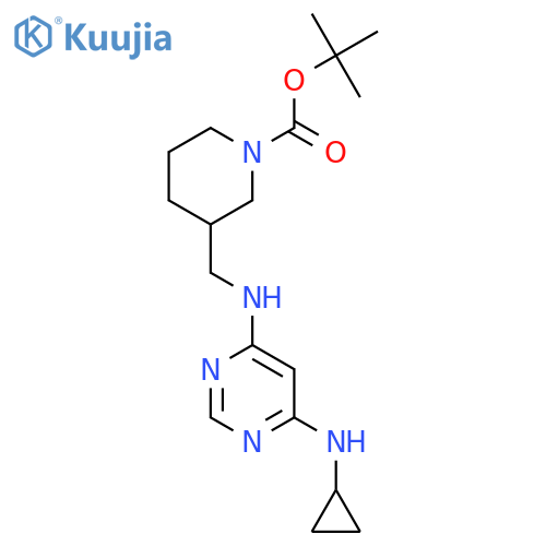 tert-Butyl 3-(((6-(cyclopropylamino)pyrimidin-4-yl)amino)methyl)piperidine-1-carboxylate structure