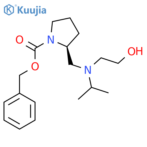 (S)-2-{[(2-Hydroxy-ethyl)-isopropyl-amino]-methyl}-pyrrolidine-1-carboxylic acid benzyl ester structure