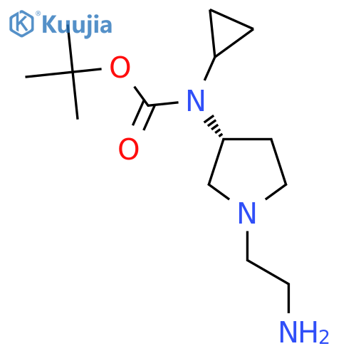 [(R)-1-(2-Amino-ethyl)-pyrrolidin-3-yl]-cyclopropyl-carbamic acid tert-butyl ester structure