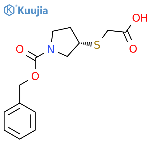 (S)-3-Carboxymethylsulfanyl-pyrrolidine-1-carboxylic acid benzyl ester structure