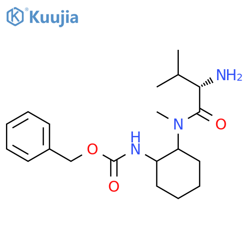 {2-[((S)-2-Amino-3-methyl-butyryl)-methyl-amino]-cyclohexyl}-carbamic acid benzyl ester structure